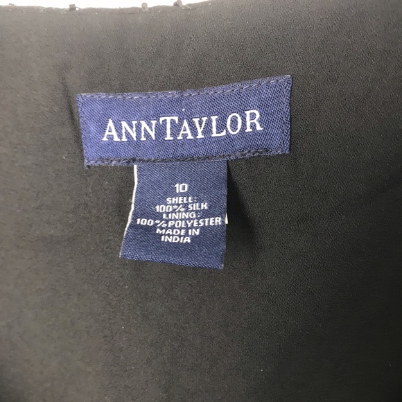 Ann Taylor Silk Drape Neck Sleeveless Embellished Top - Picture 3 of 12